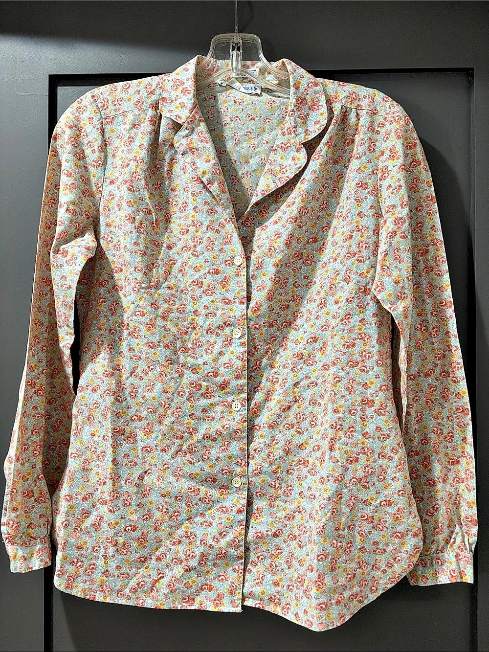 Vintage Levi Strauss & Co. Floral Button Down Shirt in Blue & Red Runs Small